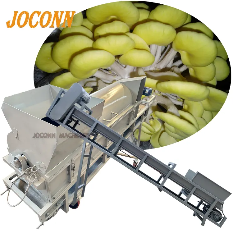 Automatic waste mushroom bag crusher breaker with feeder/ fungus bag debagger machine for the USA