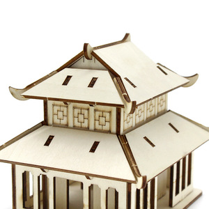 Kit de modèle d'architecture en bois, assemblage de construction à faire soi-même, jouet éducatif scientifique pour enfants de 4 à 6 ans - Product Image 1
