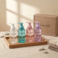 Distributeur de savon moussant en verre vide de 350 ml, fond épais avec mousseur, pour désinfectant pour les mains, savon liquide pour le corps et désinfectant.