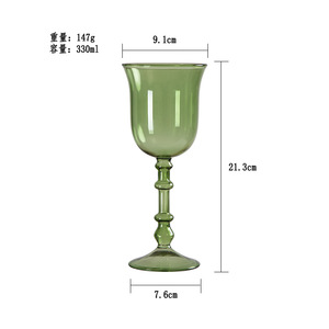 French Colored Long Stem Wine <strong>Glasses</strong> <strong>Blue</strong> Green Amber High Borosilicate <strong>Glass</strong> Goblets for <strong>Party</strong> Use - Product Image 6