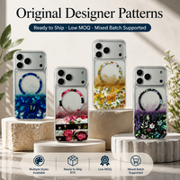 Coque de téléphone portable en TPU avec logo personnalisé, motif coquillage naturel, impression époxy et paillettes, pour iPhone 18 Pro Max, disponible en ODM, vente en gros