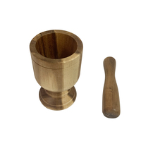 Mortier et pilon en bois pour ail poivre herbe broyeur d'épices broyeur en bois bol naturel cuisson assaisonnement meulage