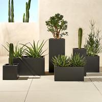 Grand bac à plantes rectangulaire en fibrociment pour extérieur, pots de jardin pour la décoration d'hôtels et de villas