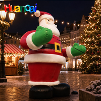 Grand Père Noël gonflable publicitaire personnalisé de 12 m avec éclairage LED, qualité commerciale, décoration de Noël pour l'extérieur
