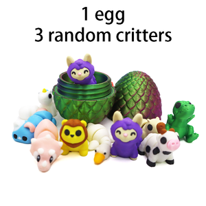 Ensemble d'œufs de résurrection d'animaux imprimés en 3D colorés, jouets créatifs et tendance, figurines décoratives, cadeaux et ornements - Product Image 3