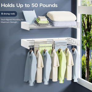 ราวตากผ้าประหยัดพื้นที่อเนกประสงค์ ราวตากผ้าพับได้ - Product Image 4