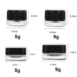 Konsantre Kavanoz Etiketli Kap 1g 2g Reçine Camı 5ml 9ml Kavanoz için Yapışmaz Balmumu Cam Plastik Kare CR Kapak - Product Image 5