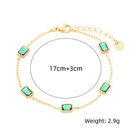 Bracelet à breloques en acier inoxydable coloré avec zircon, personnalisable en gros, cadeau tendance pour femme, accessoires de bijoux de créateur