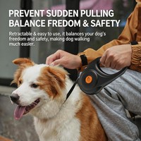 Tali Anjing Retraktil 3M 5M Anti Selip Ergonomis Tahan Lama dan Kuat dengan Pegangan Satu Tangan untuk Anak Anjing, Perlengkapan Jalan-Jalan di Luar Ruangan