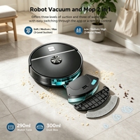 Robot aspirateur Wi-Fi Minfu avec fonction de lavage et navigation infrarouge pour la maison, le bureau et les camping-cars