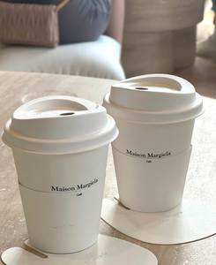 Gobelets à café en papier jetables personnalisés avec logo imprimé, à double paroi, 12 oz, pour emporter, avec couvercles - Product Image 2