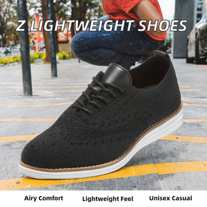 <b>Black</b> Knit Walking Shoes Lightweight Breathable Lace Up Casual <b>Sneakers</b> for Men and Women - Product Image 2