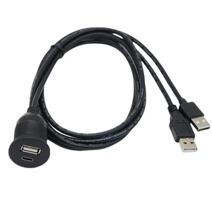 Cable USB 2.0 de doble puerto a prueba de agua, USB a Tipo-C 3.1 para coche, barco, motocicleta, panel de salpicadero, cable de datos - Product Image 2