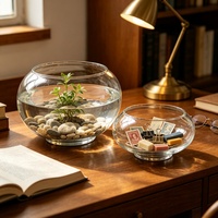 Vase en verre transparent, pot hydroponique, aquarium en verre, terrarium, vase de table pour plantes, décoration maison et bureau, populaire