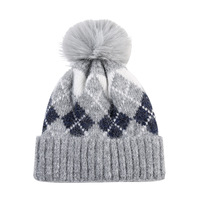 Bonnet d'hiver tricoté pour enfants avec pompon, doublure polaire en acrylique jacquard, logo personnalisé, certifié OEKO-TEX, vente en gros de mode pour enfants
