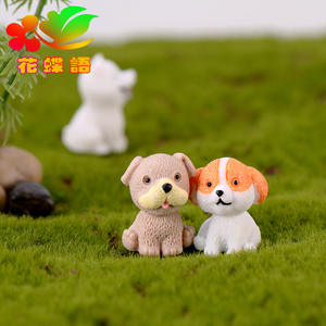 Figurine de chien de dessin animé en résine miniature mignonne Weij, micro-paysage, accessoires décoratifs DIY - Product Image 3