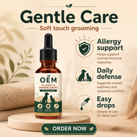 OEM Tetes Imunitas Hewan Peliharaan 60ml Suplemen Obat Cair Herbal Alami Pereda Gatal Kulit untuk Anjing Label Pribadi Khusus