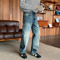 Nouveau jean tendance bleu clair haut de gamme pour hommes. Pantalons décontractés tendance, simples, amples et polyvalents
