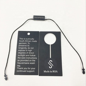 Chất Lượng Cao Tái Chế Dập Nổi Bạc Logo Đen Giấy Hangtags Swing Tags Cho Quần Áo - Product Image 4