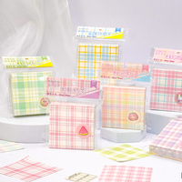Notas Adhesivas con Diseño de Cuadros Pastel Macaron, Patrón de Cuadrícula Suave Personalizado, Impresión Digital, para Manualidades, Scrapbooking, Suministro al por Mayor