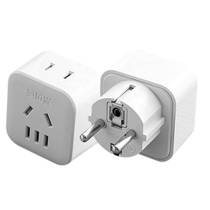 Enchufe de 2 pines redondos estándar de Alemania con enchufe 10A 250V Convertidor de viaje 2 en 1 para Francia Corea Dinamarca <span class=keywords><strong>Finlandia</strong></span> - Product Image 1