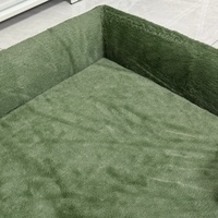 Lit pour animaux de compagnie luxueux, super doux et confortable, canapé orthopédique pour chien et chat, couleur verte hiver