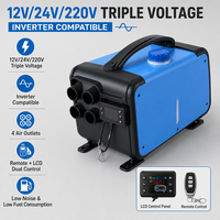Chauffage au diesel intégré 12V 5KW 5L pour stationnement, équipé d'un écran LCD, adapté aux garages, aux camping-cars, couleur : noir