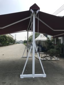 אלומיניום נשלף חשמלי גגון דו-צדדי עם פרגולה ממונעת פוליאסטר מפרש למרפסת גן הפטיו - Product Image 6