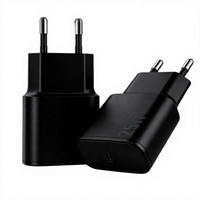 Chargeur mural USB-C de voyage pour smartphone, 25W PD Type-C, charge rapide électrique OTP, prise EU, CE RoHS, noir et blanc, OEM d'usine