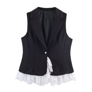 Gilet da Donna su Misura 2026 con Scollo a V e Pizzo - Gilet da Lavoro/Ufficio con Lavorazione Artigianale OEM/ODM da Fabbrica Cinese - Product Image 1