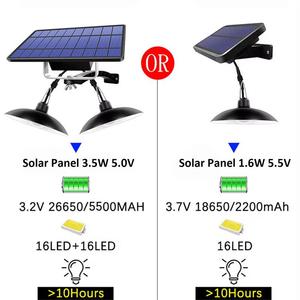 Outdoor Double Head High Bright IP65 Waterproof Indoor Home Hanging Shed Lamp Solar Pendant <b>Light</b> - Product Image 4