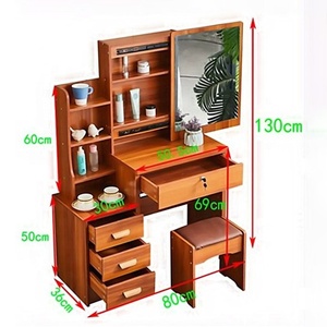 Meuble de chambre à coucher de style européen pour <span class=keywords><strong>filles</strong></span>, coiffeuse d'angle économique en mélamine avec miroir coulissant et miroir LED - Product Image 6