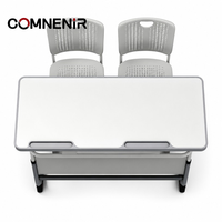 Ensemble moderne de bureau et chaise double pour étudiants, mobilier de classe, table d'étude réglable pour l'école primaire, le collège et le lycée