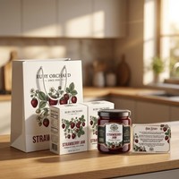Carte de remerciement personnalisée en papier mat, insert de recette, étiquette de vœux imprimée pour le branding des pots de confiture