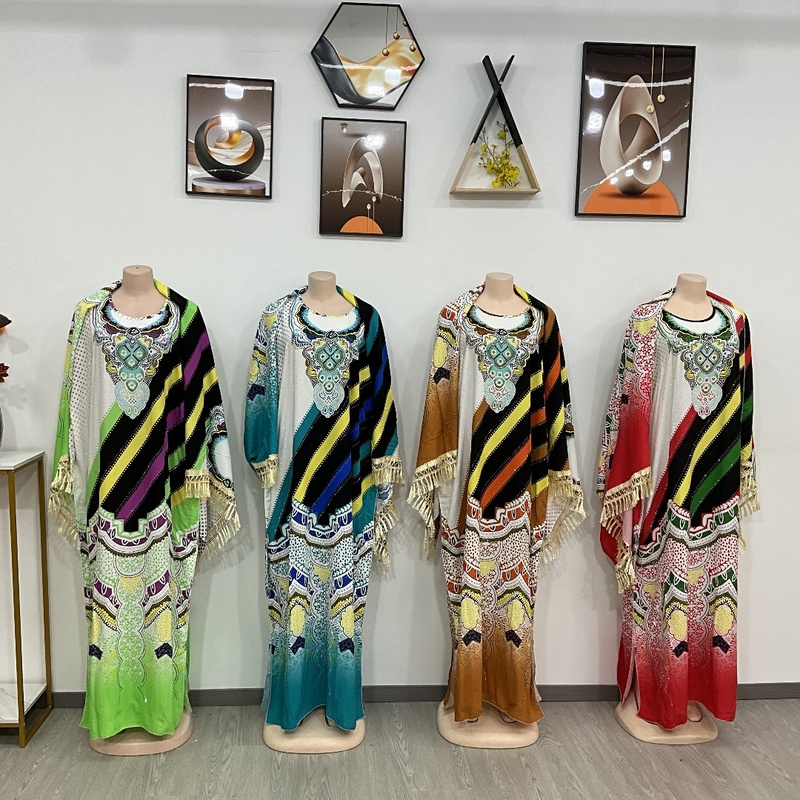 African Chiffon Embroidered Robe Muslim Shawl