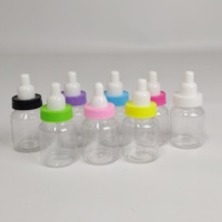 Pot d'emballage personnalisé en plastique transparent de qualité alimentaire, rond et coloré, en forme de biberon, pour bonbons gélifiés et herbes aromatiques
