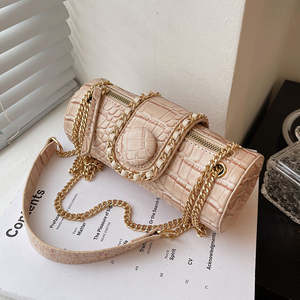 Sac à main cylindrique pour femmes à la mode, sac à bandoulière en cuir PU de haute qualité pour femmes luxueux - Product Image 2