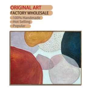 Arte originale moderna fatta a mano 3D pittura a olio astratta trama geometrica tela decorazione da parete stampa digitale dipinti decorativi - Product Image 2