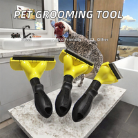 Brosse à poils pour animaux de compagnie en acier inoxydable auto-nettoyante, peigne anti-poils, outil de toilettage écologique