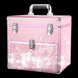 Chuyên nghiệp sơn móng tay Organizer Mang trường hợp mỹ phẩm nhôm trang điểm trường hợp - Product Image 2