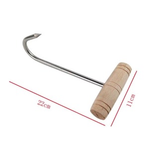 Thép không gỉ và gỗ xử lý t từ thịt móc cho BBQ phụ kiện nhà bếp cung cấp công cụ nướng Công cụ Hàn 2 phong cách - Product Image 4