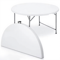 Tables de fête de mariage personnalisées Table de banquet pliante carrée en plastique blanche rectangulaire pliable bon marché
