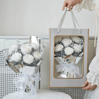 Couleur véritable Bouquet séché naturel pour toujours bouquet de fleurs préservées rose éternelle pour maman femme