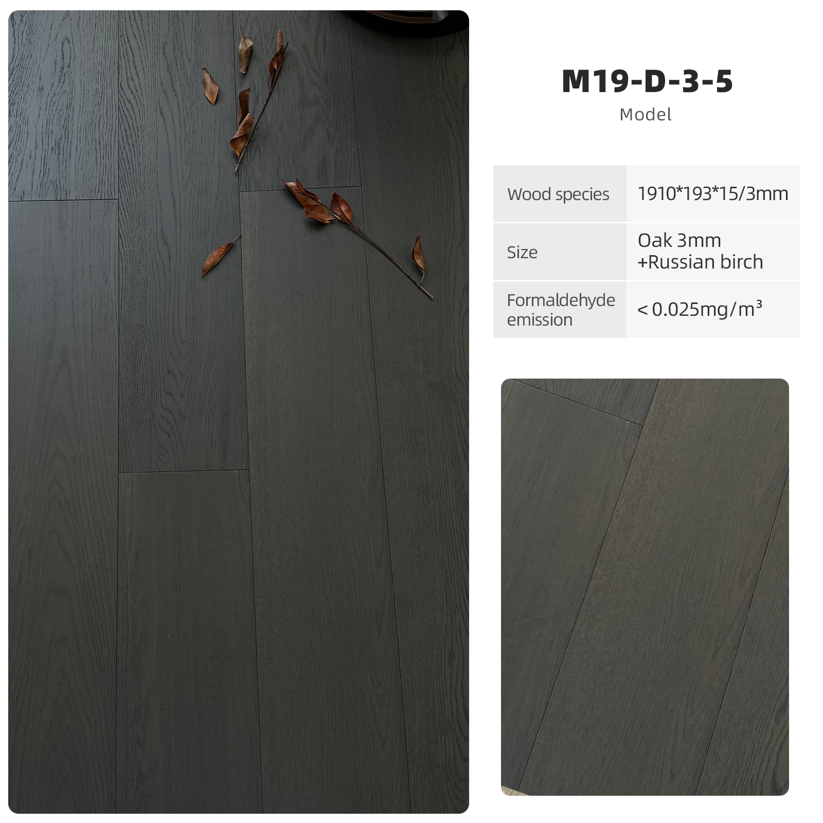 Munich-style vintage solid wood flooring     M19-D-3-5
