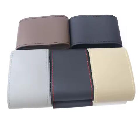 ANMA 105118 Hand Sewing Leather Car Steering Wheel Cover | Universal 38cm Auto Interior Accessories