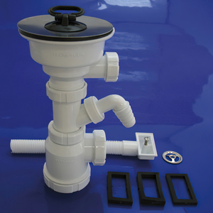 T-2ER 1 1/2 Trappola a Bottiglia Estensibile con Troppopieno, Valvola e Tappo - Product Image 1