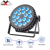 Projecteur LED professionnel 18x10W RGBW 4-en-1 DMX512 IP33 CRI90 Haute Luminosité E27 Dimmable 7950 Lumens pour Scène et DJ