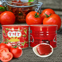 Ketchup de tomate de marque d'usine, 70g à 2200g, grand format, logo personnalisé, Afrique, Moyen-Orient, Europe, pâte de tomate concentrée