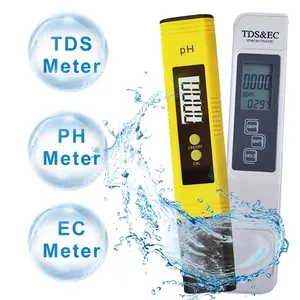 الرقم الهيدروجيني الرقمي و مقياس إجمالي المواد المذابة كومبو عالية الدقة مقياس درجة الحموضة TDS EC اختبار