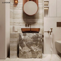 Landerstone Silver Travertin-Italie Dalle de marbre pour marbre Island Table Vanity House Personnalisation Nature Stone Marble Slab